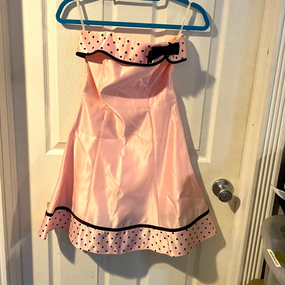 SALE!!!!!!! - Vintage Strapless Jessica McClintock pink polka